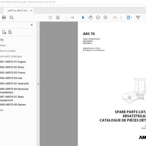 Ammann ARS 70 Single Drum Roller Parts Catalogue Manual 2563046 PDF