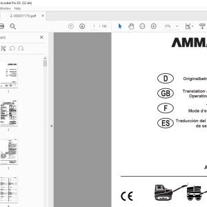 Ammann ARW 65 1B40 Operating Manual PDF