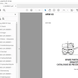 Ammann ARW 65 HATZ 1D42 Parts Manual 3000001-3023749 PDF