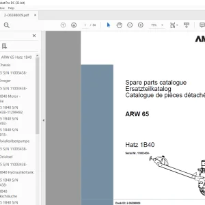 Ammann ARW 65 Hatz 1B40 Walk Behind Roller Parts Manual 11003438 PDF