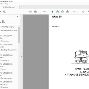 Ammann ARW 65 Hatz 1D42(E) Parts Manual 3023985 PDF
