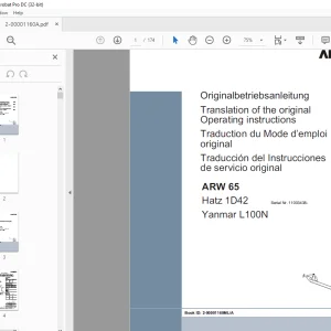 Ammann ARW 65 Vibration Roller Operating Manual 11003438 PDF