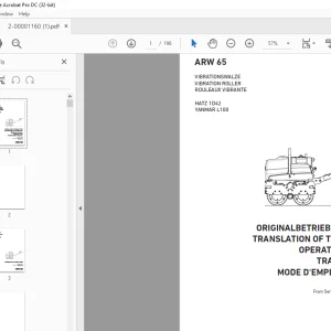 Ammann ARW 65 Vibration Roller Operating Manual PDF