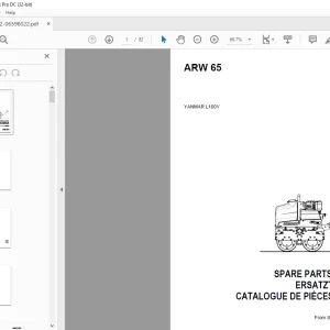 Ammann ARW 65 YANMAR L100V Parts Manual 3000001-3023749 PDF