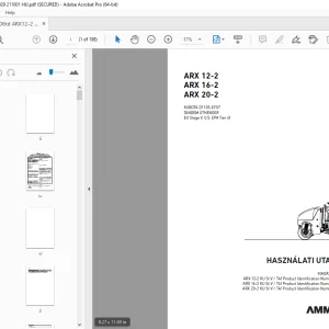 Ammann ARX 12-2 ARX 16-2 ARX 20-2 HASZNÁLATI UTASÍTÁS PDF