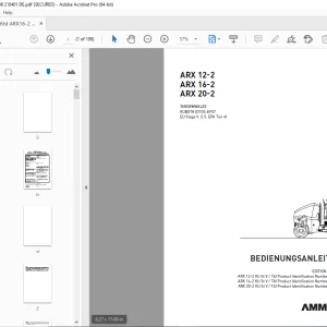 Ammann ARX 12-2 ARX 16-2 ARX 20-2 TANDEMWALZE BEDIENUNGSANLEITUNG PDF