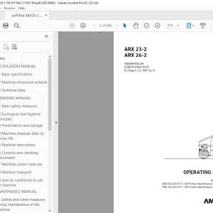 Ammann ARX 23-2 ARX 26-2 Tandem Roller Operating Manual PDF