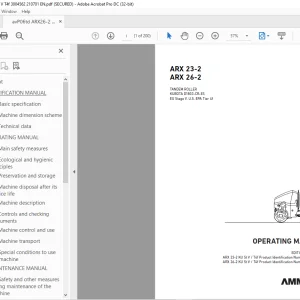 Ammann ARX 23-2 ARX 26-2 Tandem Roller Operating Manual