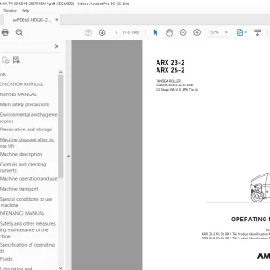 Ammann ARX 23-2 ARX 26-2 Tandem Roller Operating Manual PDF