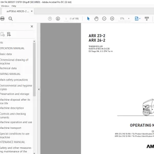 Ammann ARX 23-2 ARX 26-2 Tandem Roller Operating Manual PDF
