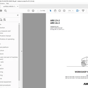 Ammann ARX 23-2 ARX 26-2 Tandem Roller Workshop Manual PDF