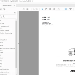 Ammann ARX 23-2 ARX 26-2 Tandem Roller Workshop Manual PDF