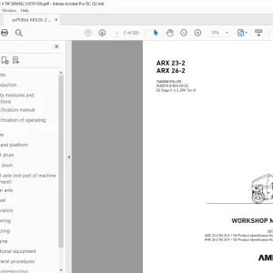 Ammann ARX 23-2 ARX 26-2 Tandem Roller Workshop Manual PDF