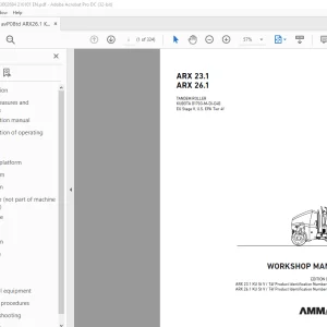 Ammann ARX 23.1 ARX 26.1 Tandem Roller Workshop Manual PDF