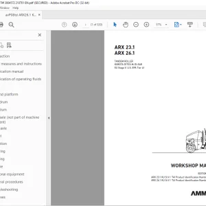 Ammann ARX 23.1 ARX 26.1 Tandem Roller Workshop Manual PDF