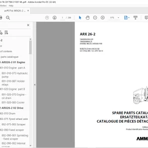 Ammann ARX 26-2 Tandem Roller Parts Catalogue Manual 3017584 PDF