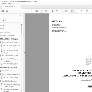 Ammann ARX 26-2 Tandem Roller Parts Catalogue Manual 3019577 PDF