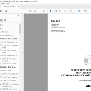 Ammann ARX 26-2 Tandem Roller Parts Catalogue Manual 3042945 PDF