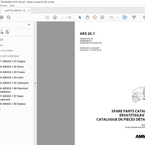 Ammann ARX 26.1 Tandem Roller Parts Catalogue Manual 3002684 PDF