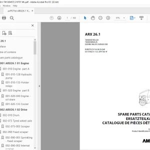 Ammann ARX 26.1 Tandem Roller Parts Catalogue Manual 3004572 PDF