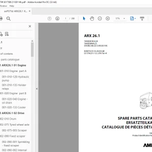 Ammann ARX 26.1 Tandem Roller Parts Catalogue Manual 3017589 PDF