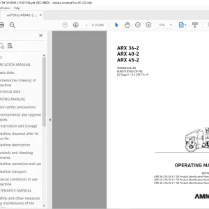 Ammann ARX 36-2 ARX 40-2 ARX 45-2 Tandem Roller Operating Manual PDF