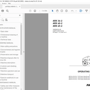 Ammann ARX 36-2 ARX 40-2 ARX 45-2 Tandem Roller Operating Manual PDF