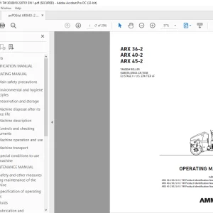 Ammann ARX 36-2 ARX 40-2 ARX 45-2 Tandem Roller Operating Manual PDF