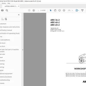 Ammann ARX 36-2 ARX 40-2 ARX 45-2 Tandem Roller Workshop Manual  PDF