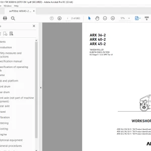 Ammann ARX 36-2 ARX 40-2 ARX 45-2 Tandem Roller Workshop Manual PDF