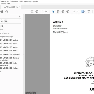 Ammann ARX 36-2 Tandem Roller Parts Catalogue Manual 5953001 PDF