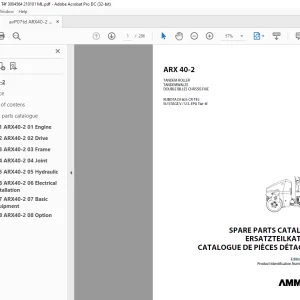 Ammann ARX 40-2 Tandem Roller Parts Catalogue Manual 3004564 PDF