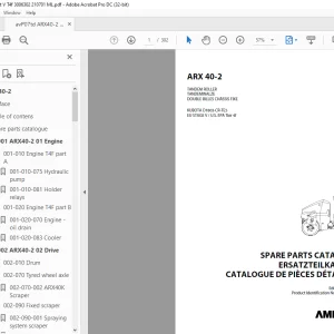 Ammann ARX 40-2 Tandem Roller Parts Catalogue Manual 3006302 PDF