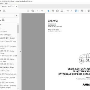 Ammann ARX 40-2 Tandem Roller Parts Catalogue Manual 3016565 PDF