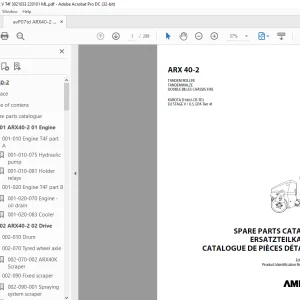 Ammann ARX 40-2 Tandem Roller Parts Catalogue Manual 3021033 PDF