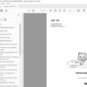 Ammann ASC 130 Single Drum Roller Operating Manual 3001329 PDF
