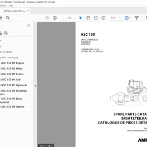Ammann ASC 130 Single Drum Roller Parts Manual 3001329  PDF