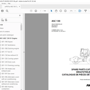 Ammann ASC 130 Single Drum Roller Parts Manual 3022302 PDF
