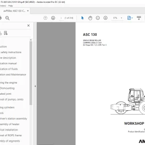 Ammann ASC 130 Single Drum Roller Workshop Manual 3001329 PDF