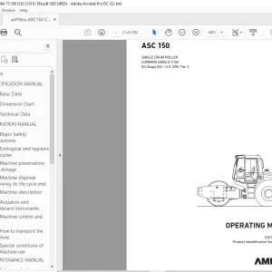 Ammann ASC 150 Single Drum Roller Operating Manual 3001330 PDF