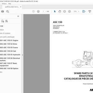 Ammann ASC 150 Single Drum Roller Parts Manual 3001330 PDF