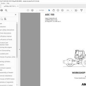 Ammann ASC 150 Single Drum Roller Workshop Manual 3001330 PDF