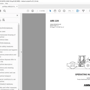 Ammann ASC 220 Single Drum Roller Operating Manual 3028782 PDF