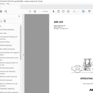 Ammann ASC 220 Single Drum Roller Operating Manual 3041672 PDF