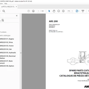 Ammann ASC 220 Single Drum Roller Parts Manual 3029297 PDF