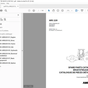 Ammann ASC 220 Single Drum Roller Parts Manual 3041672 PDF