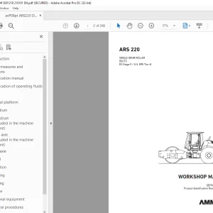 Ammann ASC 220 Single Drum Roller Workshop Manual 3001218 PDF