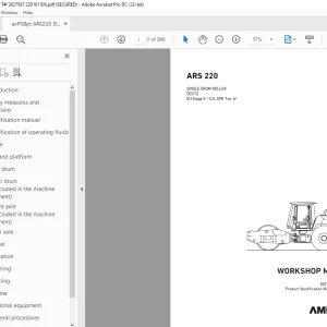 Ammann ASC 220 Single Drum Roller Workshop Manual 3027587 PDF