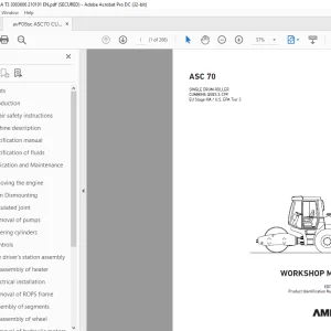 Ammann ASC 70 Single Drum Workshop Manual 3003606 PDF