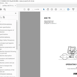 Ammann ASC 70 Single Drum Operating Manual 3003606 PDF